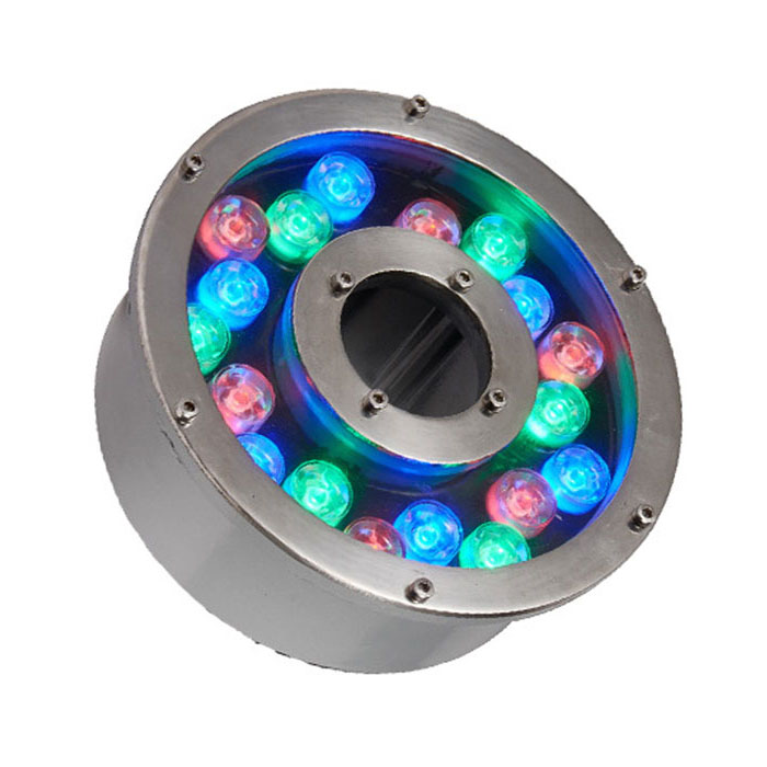 DC12/24V 6/9/12/15/18/24/36W RGB DMX512 Addressable LED Underwater Light IP68 Swim Pool Fountain Light, For fountains, ponds